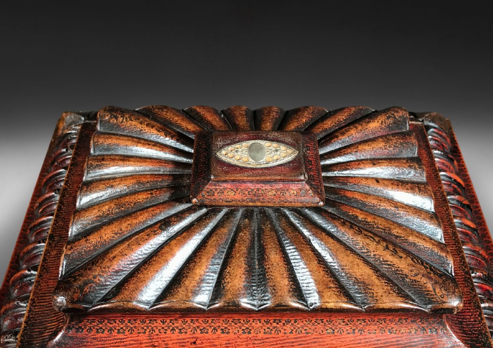 Rare Regency Period Leather Bound Lady’s Compendium Pagoda Box View XI
