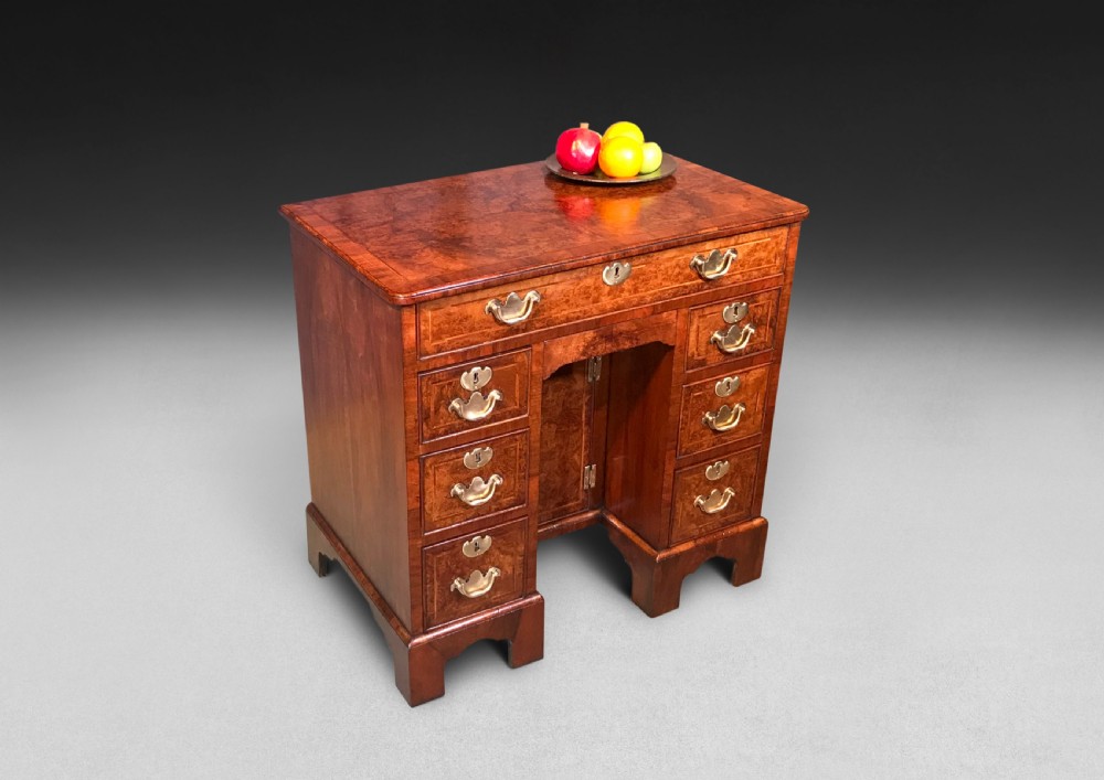 George II Burr Walnut Kneehole Desk View II