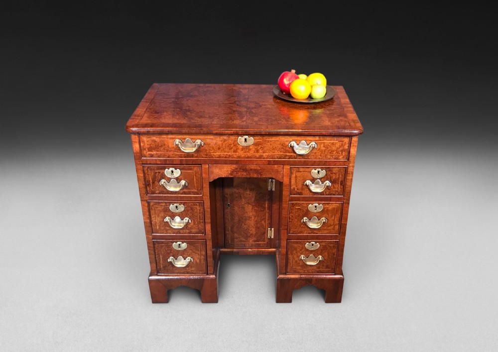 George II Burr Walnut Kneehole Desk View III