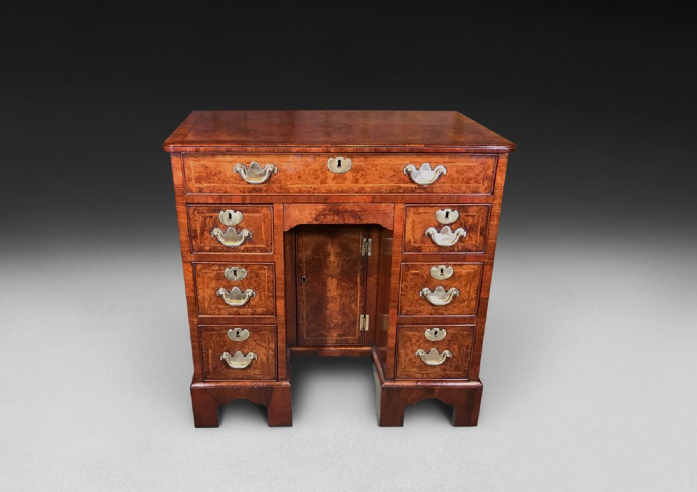 George II Burr Walnut Kneehole Desk View IV