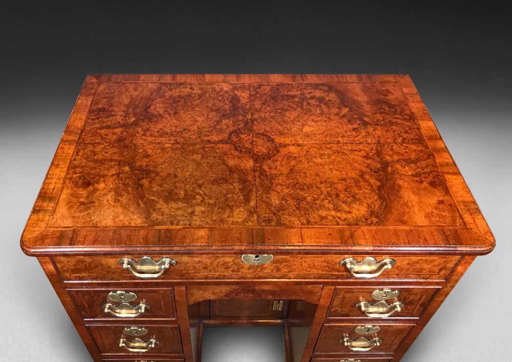 George II Burr Walnut Kneehole Desk View V