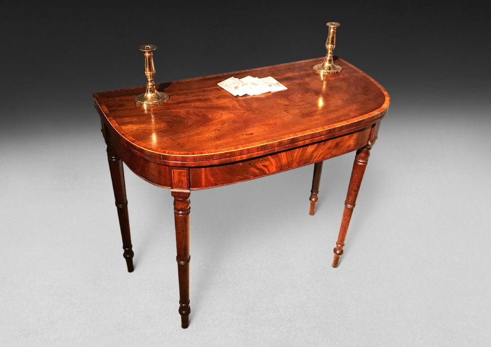 Sheraton Period Mahogany Card Table