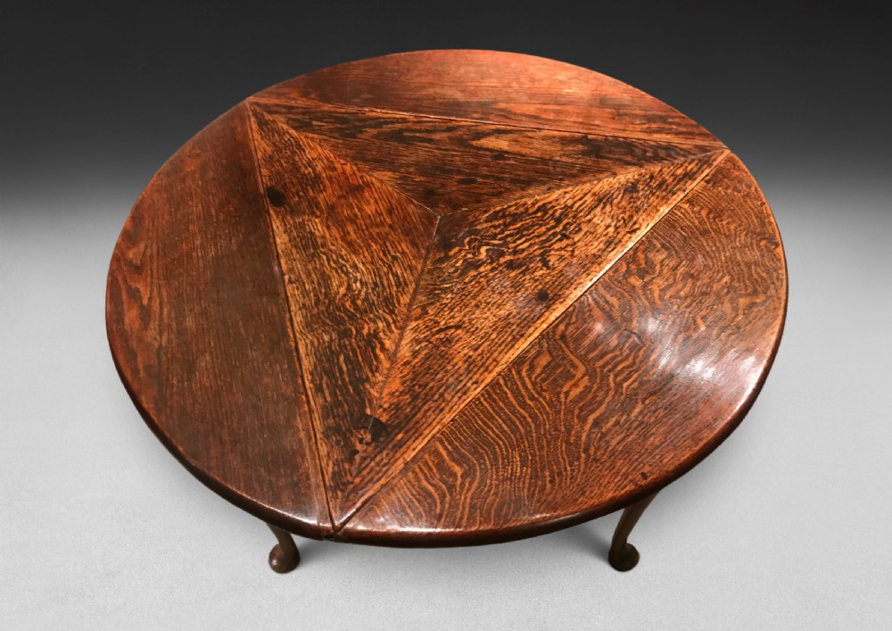 George II Oak Dropleaf Corner Table View III