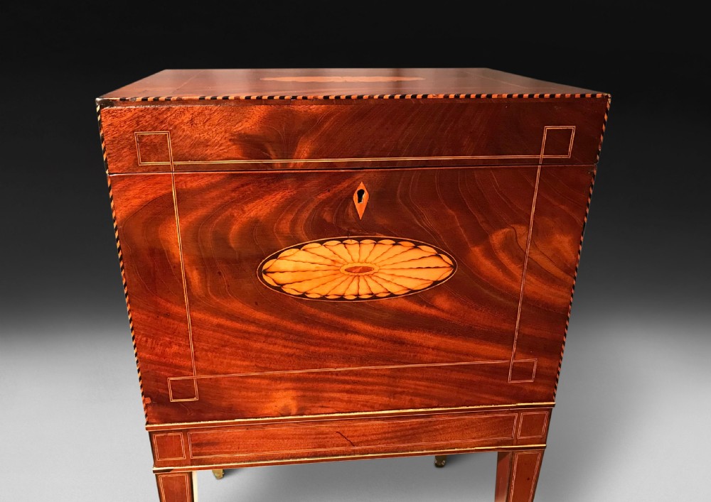George III Mahogany and Inlaid Cellarette View II