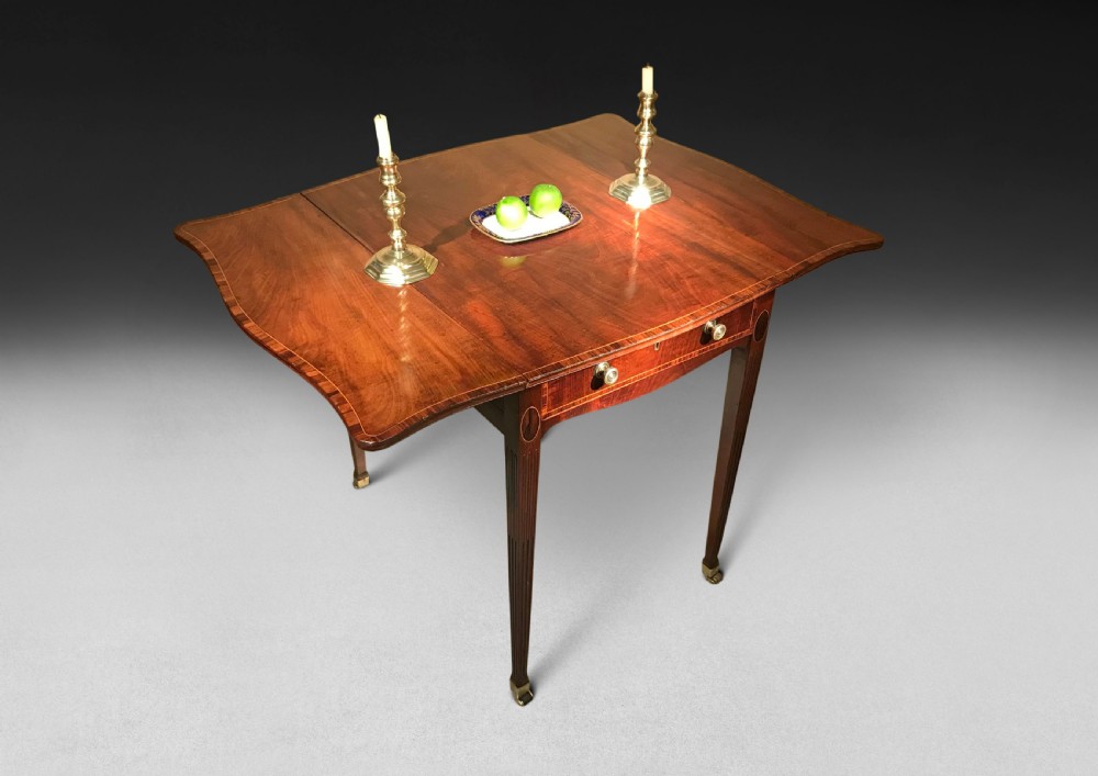 George III Inlaid Mahogany Butterfly Pembroke Table View V