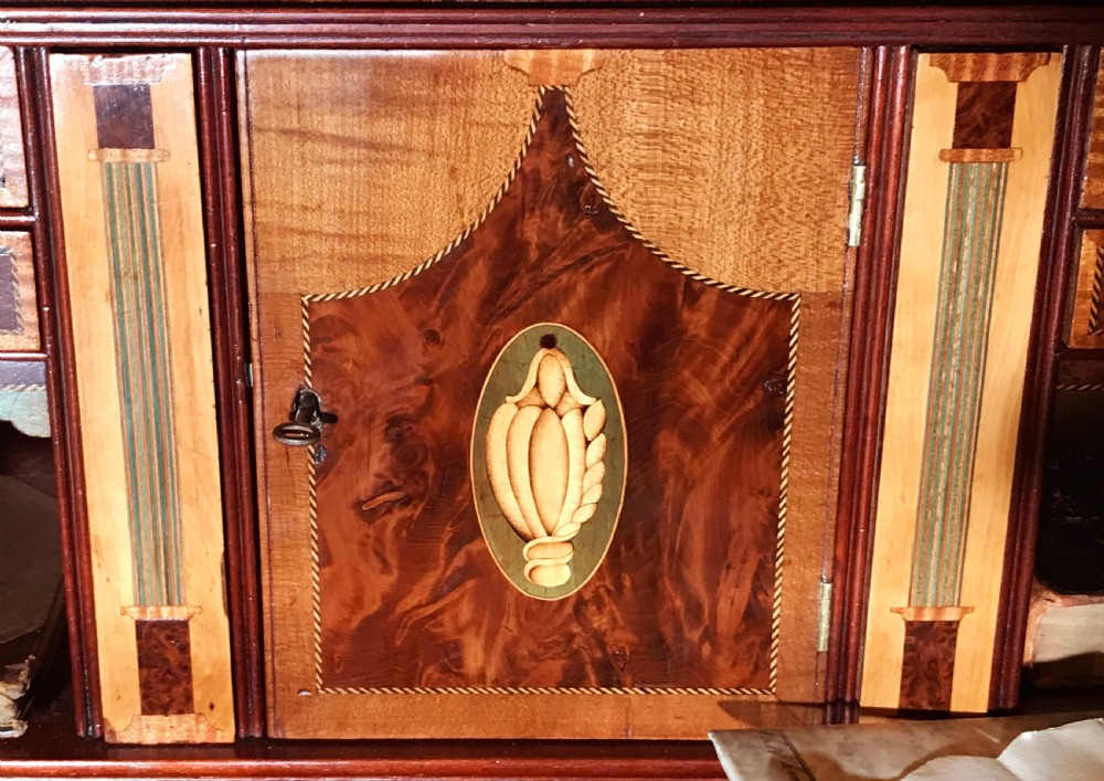 George III Period Mahogany and inlaid Secretaire Bookcase View IV