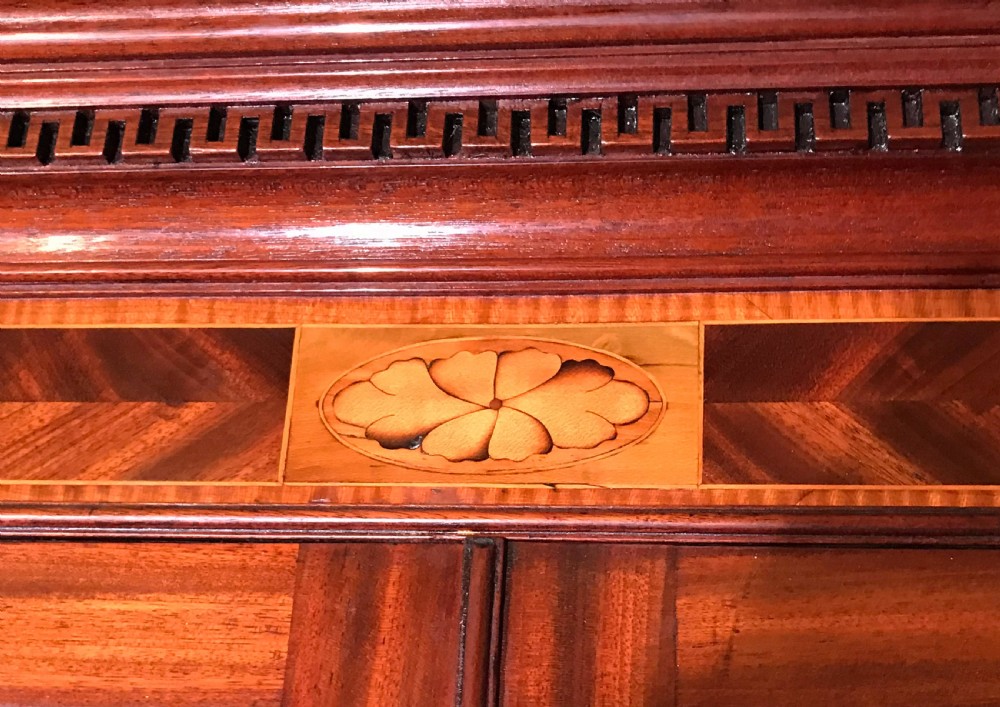 George III Period Mahogany and inlaid Secretaire Bookcase View VI