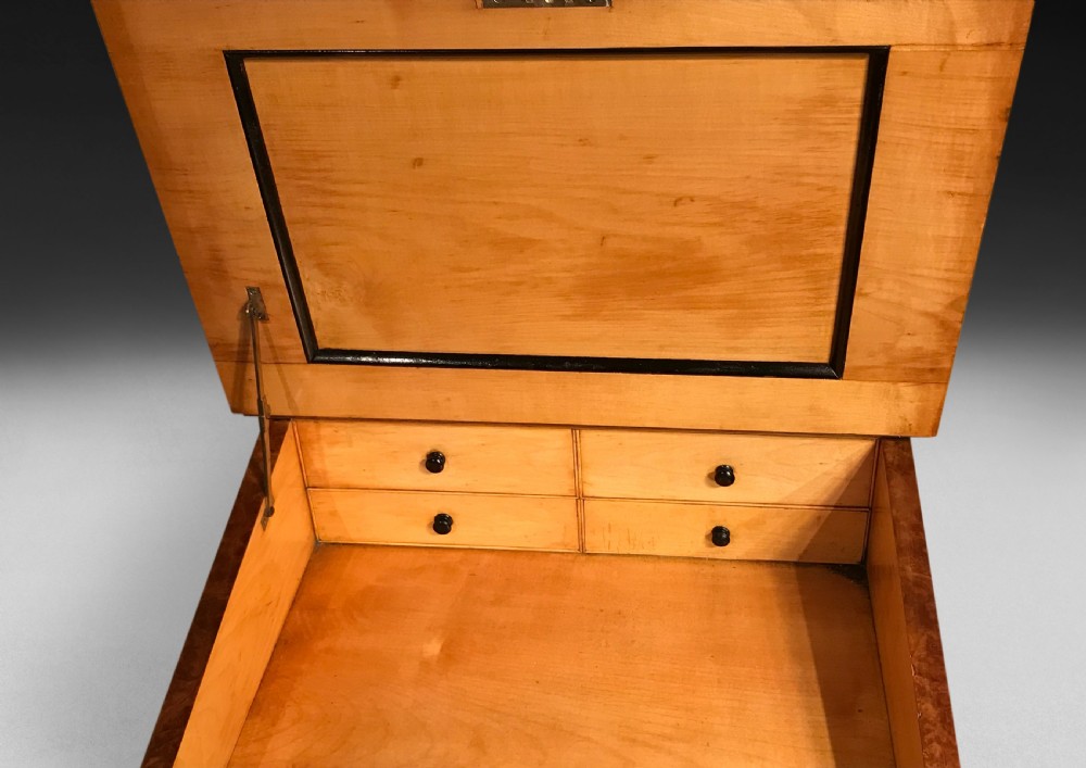 Mid 19th. Century Burr Walnut Davenport Desk View III