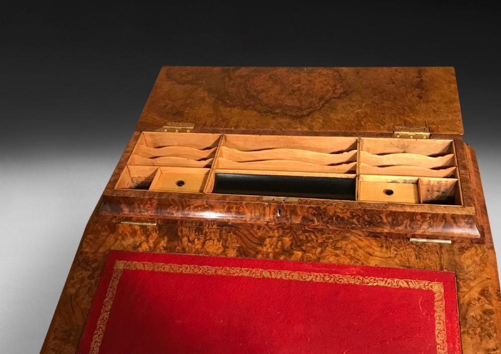 Mid 19th. Century Burr Walnut Davenport Desk View IV