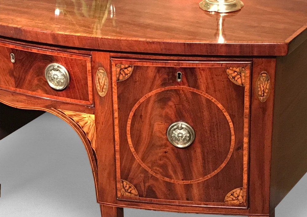 Scottish George III Mahogany and Crossbanded Bow Fronted Sideboard View II