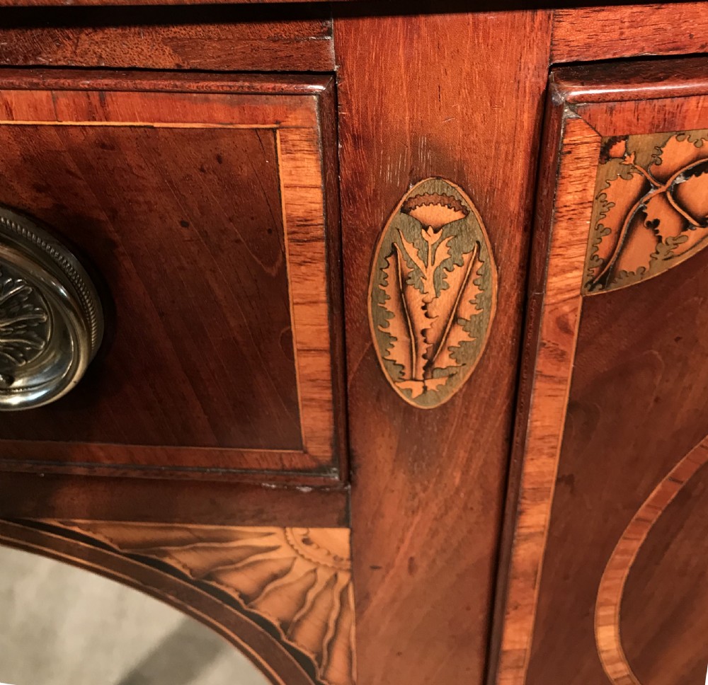 Scottish George III Mahogany and Crossbanded Bow Fronted Sideboard View V