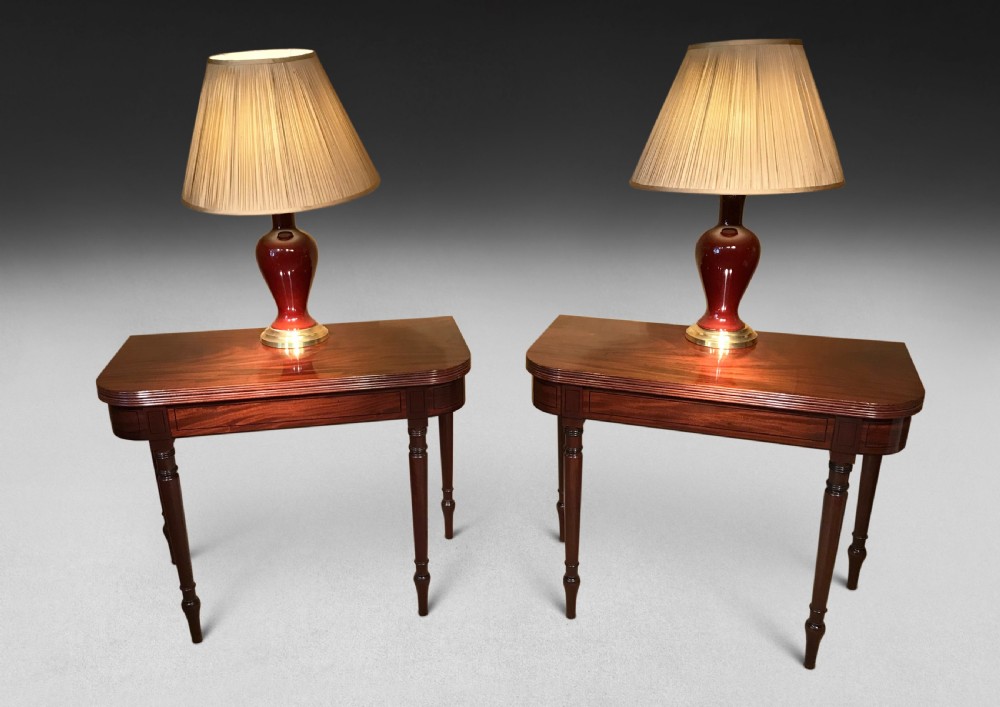 Pair of Regency Mahogany Card Tables