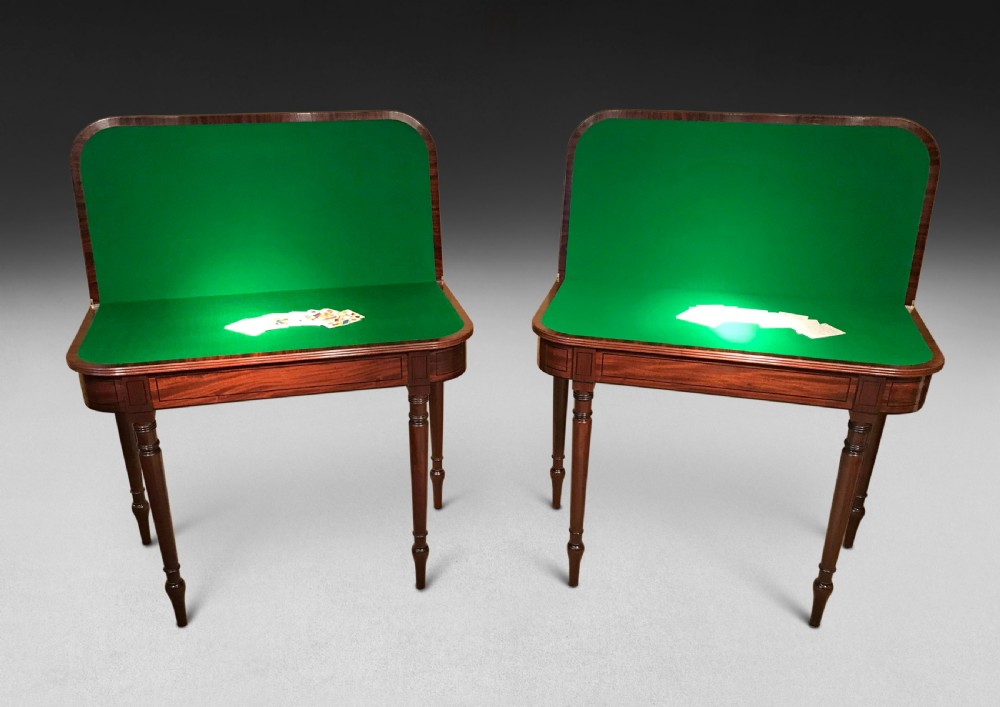 Pair of Regency Mahogany Card Tables View III