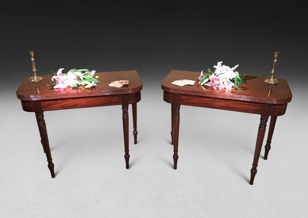 Pair of Regency Mahogany Card Tables View IV