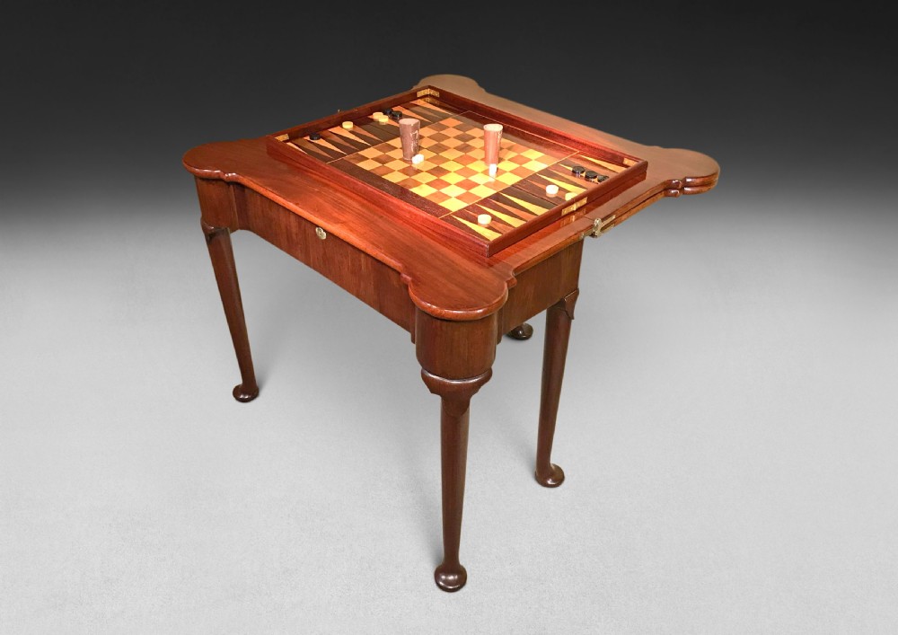 George II Mahogany Triple-top Tea and Games Table