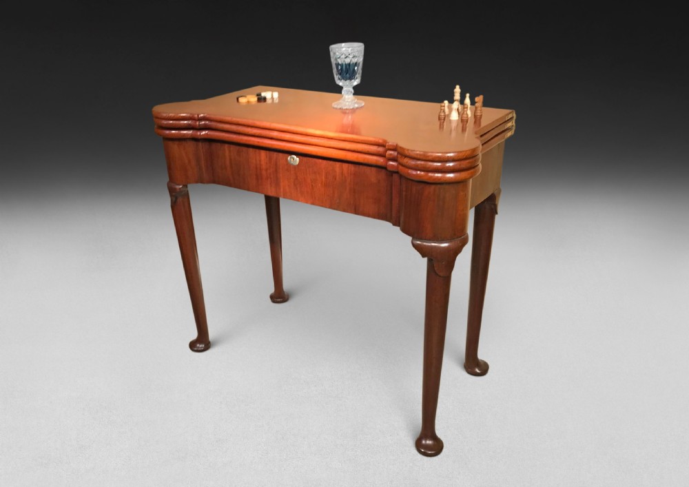 George II Mahogany Triple-top Tea and Games Table View II