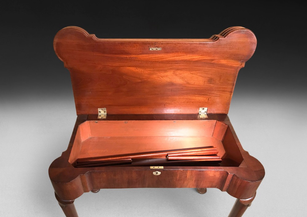 George II Mahogany Triple-top Tea and Games Table View V