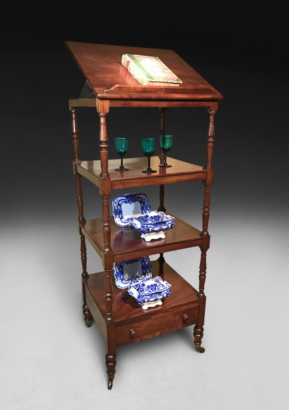 George III Mahogany Four Tier Whatnot