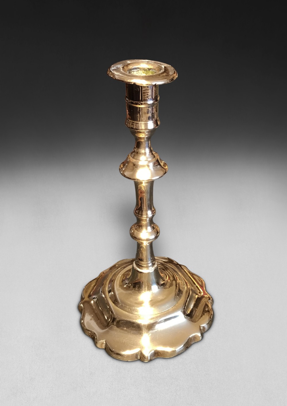 18th Century Brass Single Candlestick