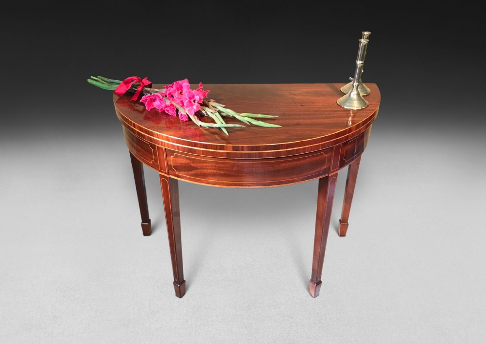 George III Mahogany Demi-lune Tea Table