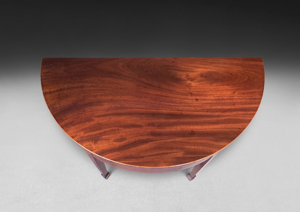 George III Mahogany Demi-lune Tea Table View IV