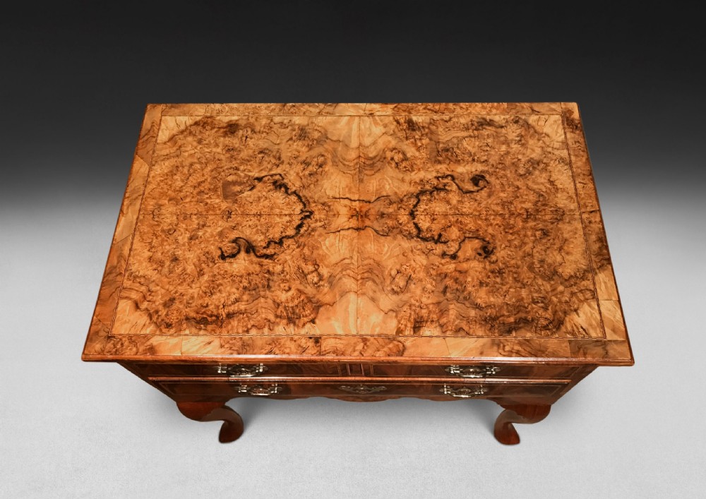 George II Burr Walnut Lowboy View XI