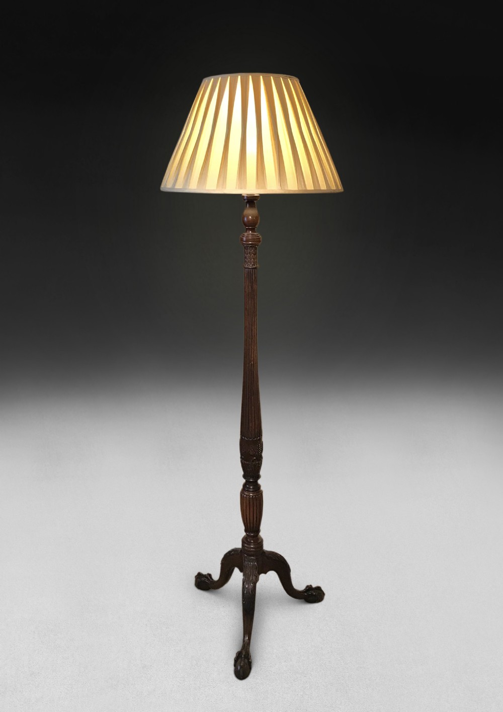 Victorian Carved Mahogany Standard Lamp