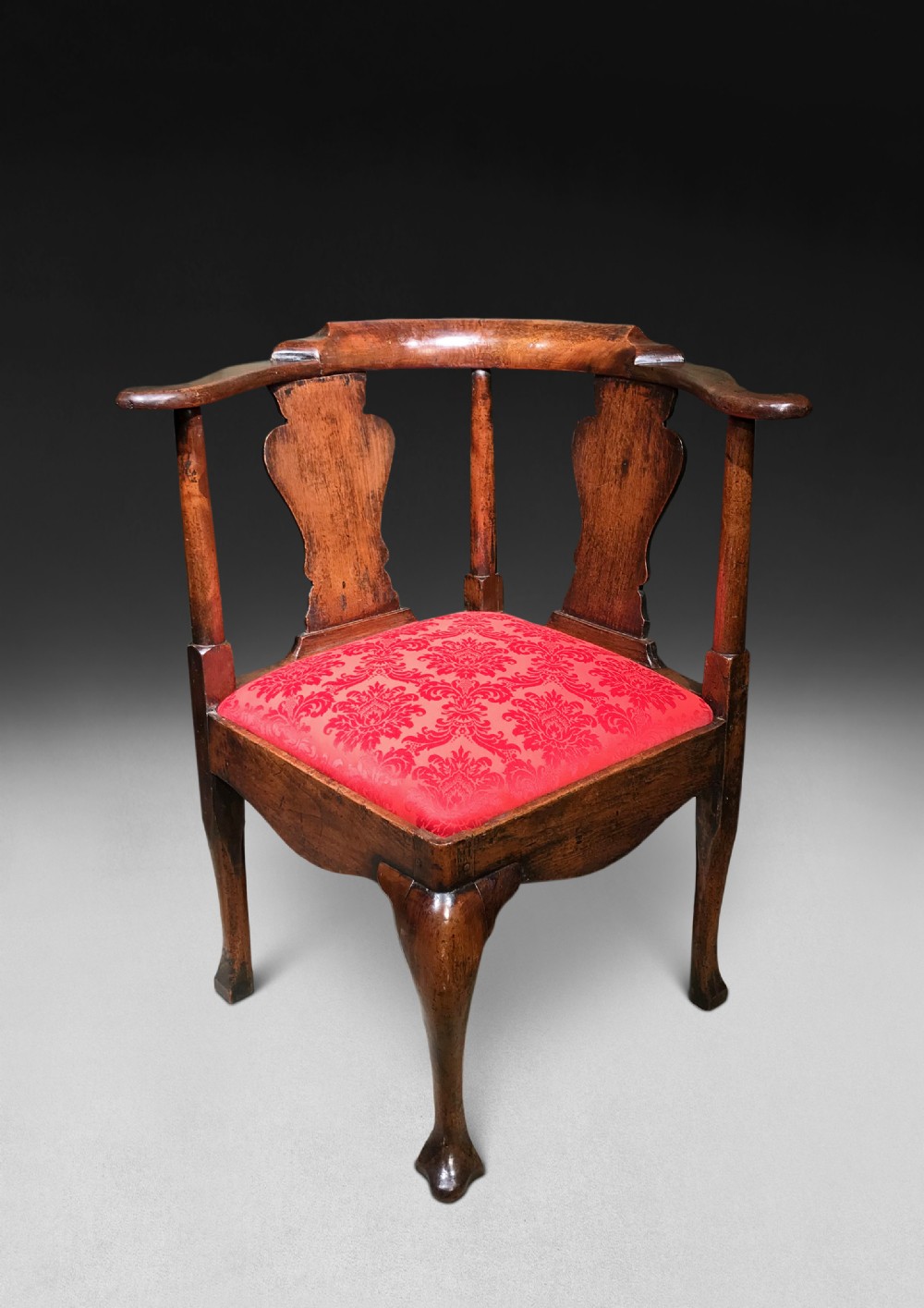 George II Walnut Corner Chair