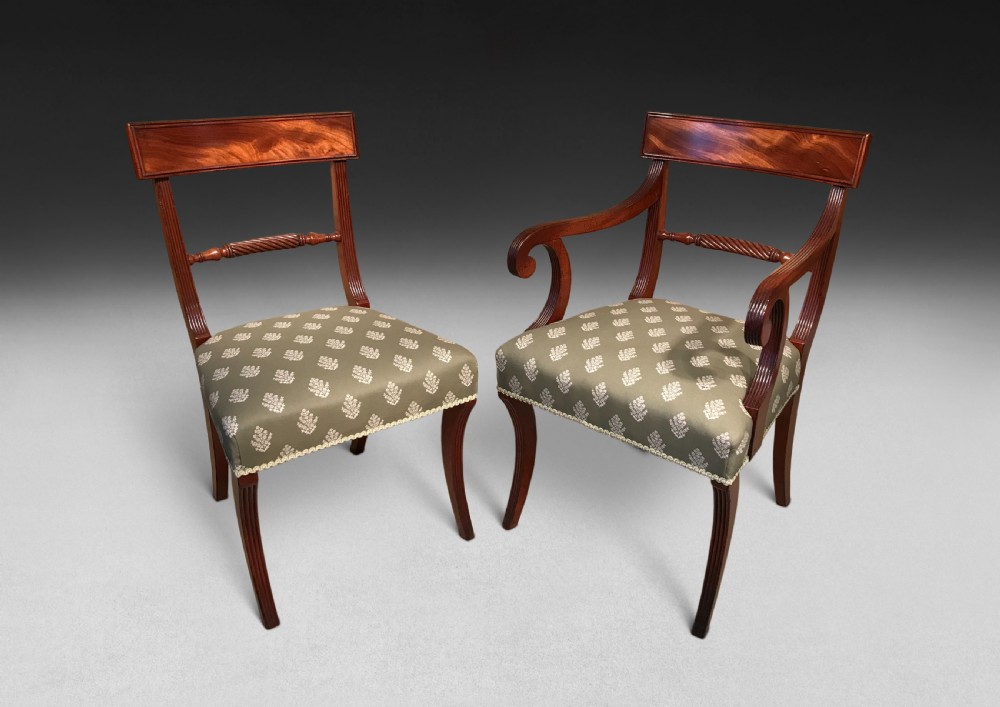 Set of 8 Regency Mahogany Dining Chairs View II