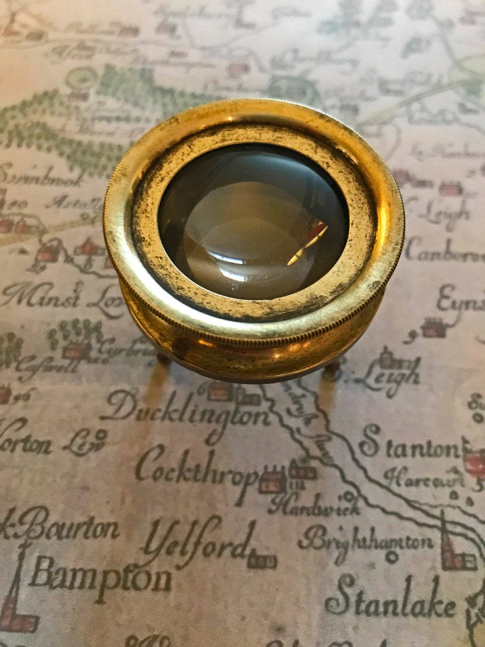 George III Period Gilt Brass Magnifying Glass