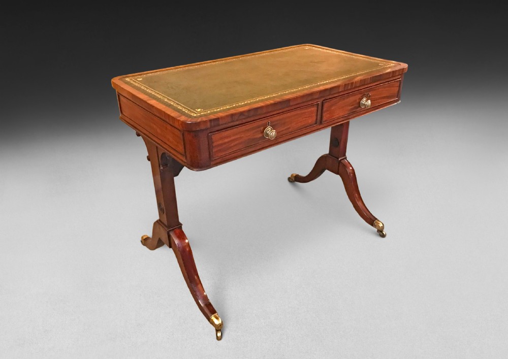 Regency Mahogany Two-drawer Writing Table
