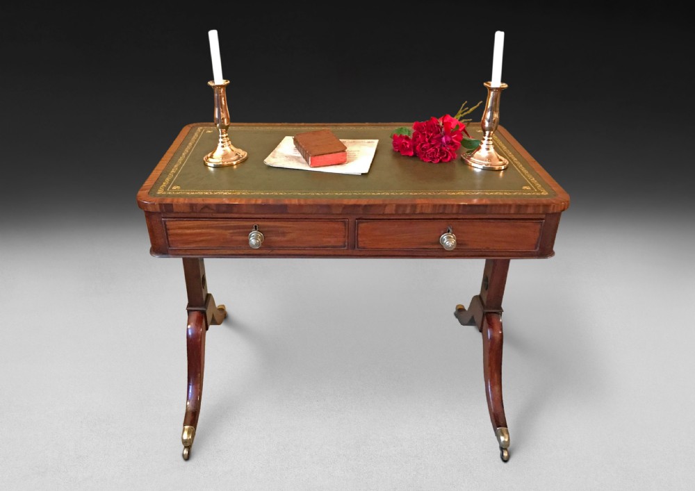 Regency Mahogany Two-drawer Writing Table View III