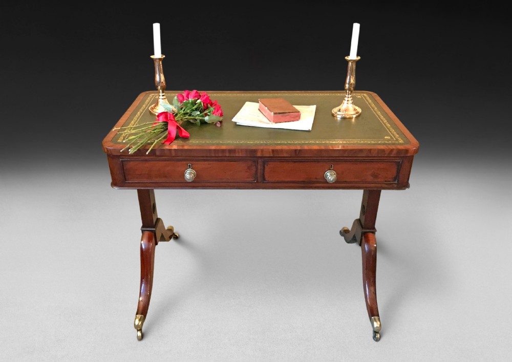 Regency Mahogany Two-drawer Writing Table View IV