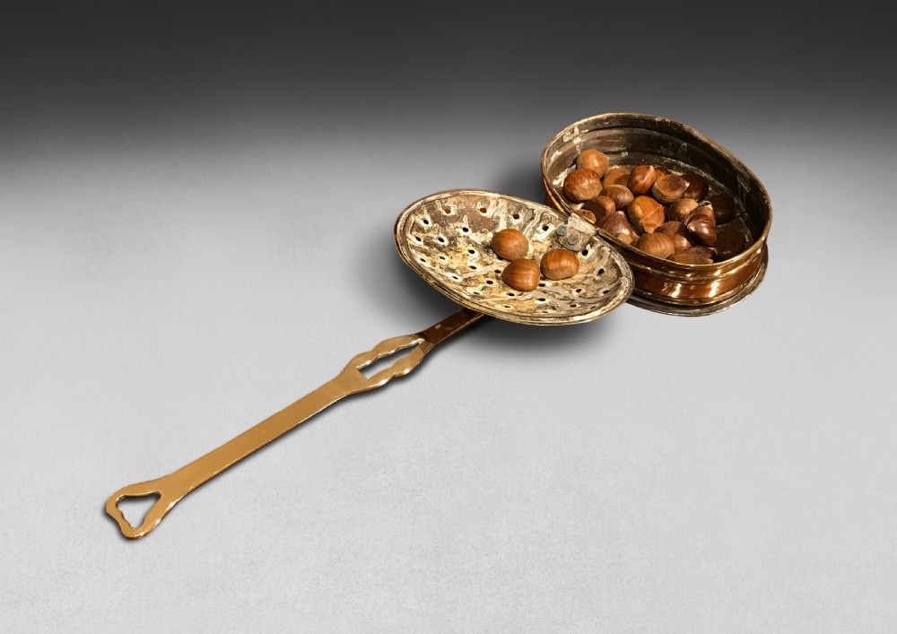 George III Period Brass Chestnut Roaster View II