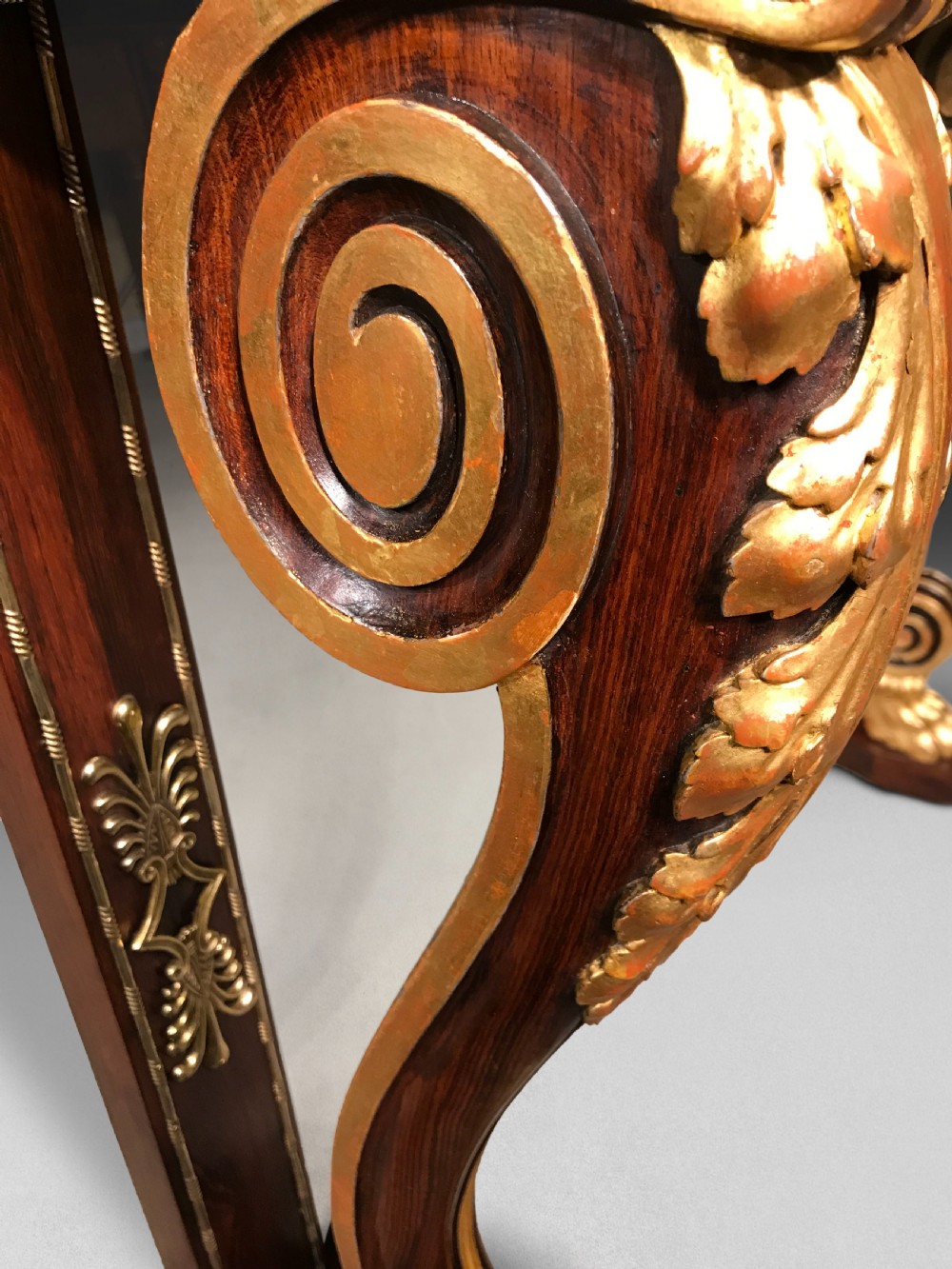 Regency Rosewood and Gilt Console Table View V
