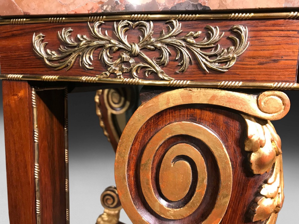 Regency Rosewood and Gilt Console Table View VI