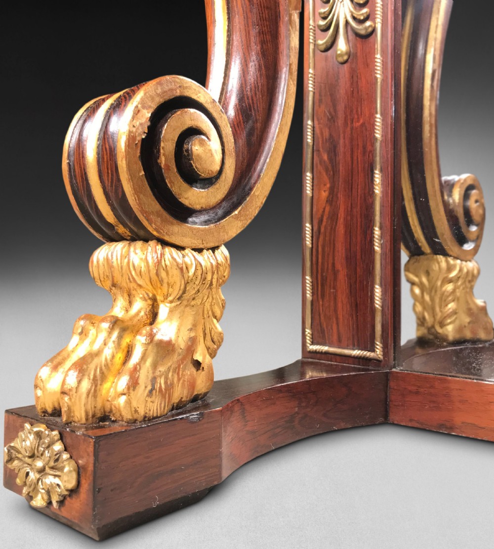 Regency Rosewood and Gilt Console Table View X