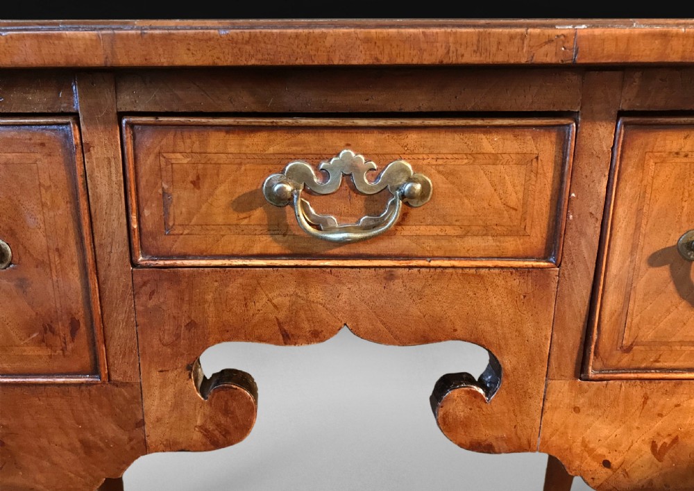 George I Period Feather Banded Walnut Lowboy View V