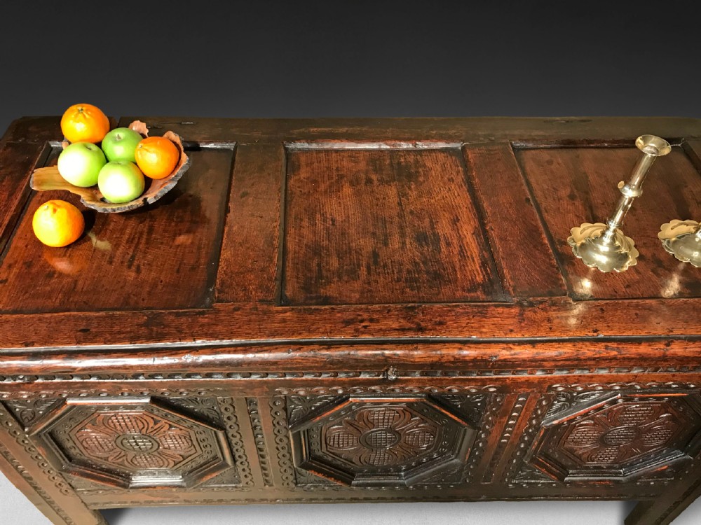 Charles II Carved Oak Coffer View III