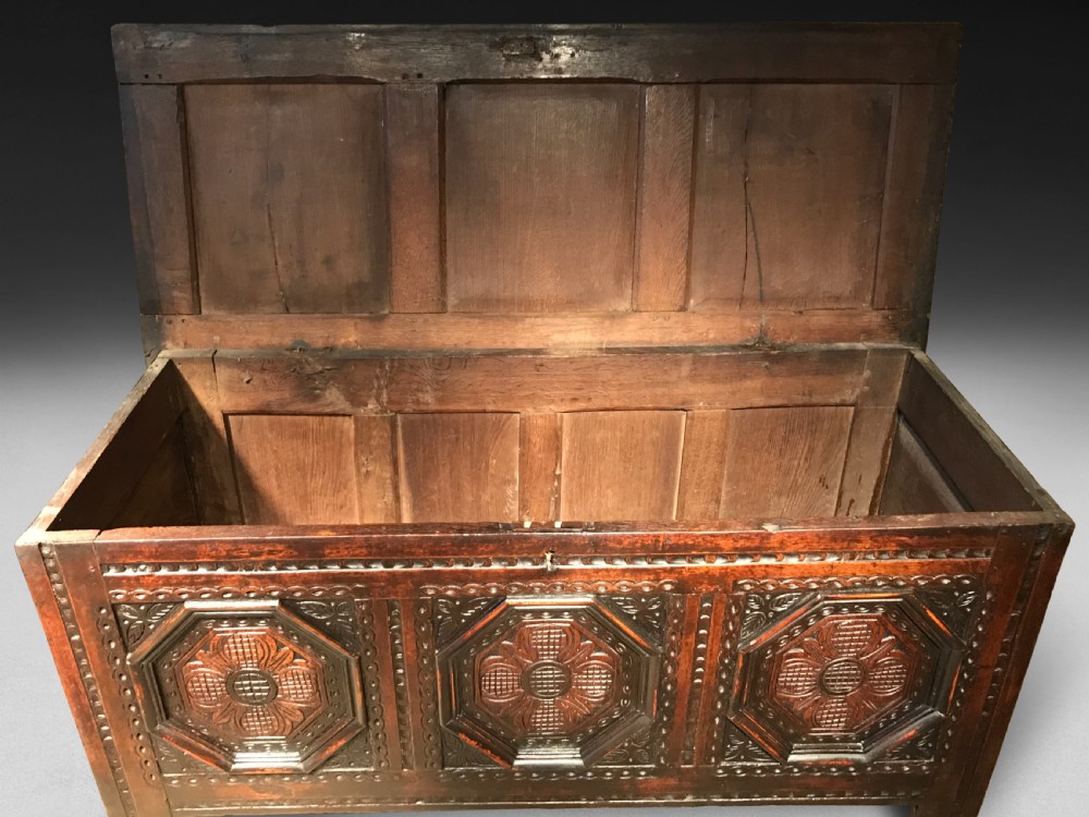 Charles II Carved Oak Coffer View IV