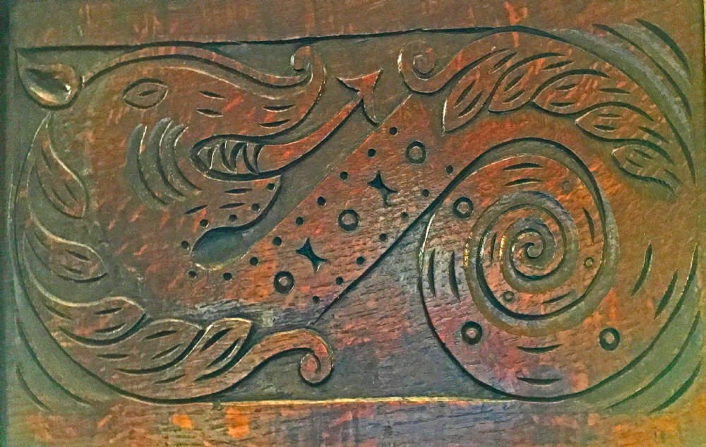Charles II Serpent Carved Oak Coffer View V