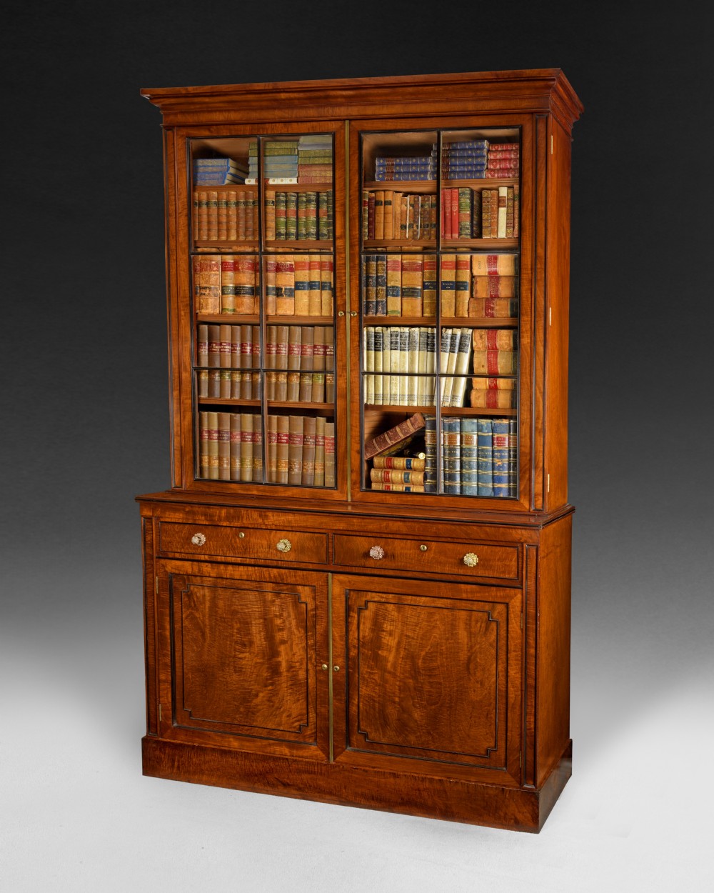 Regency Mahogany and Ebony Library Bookcase