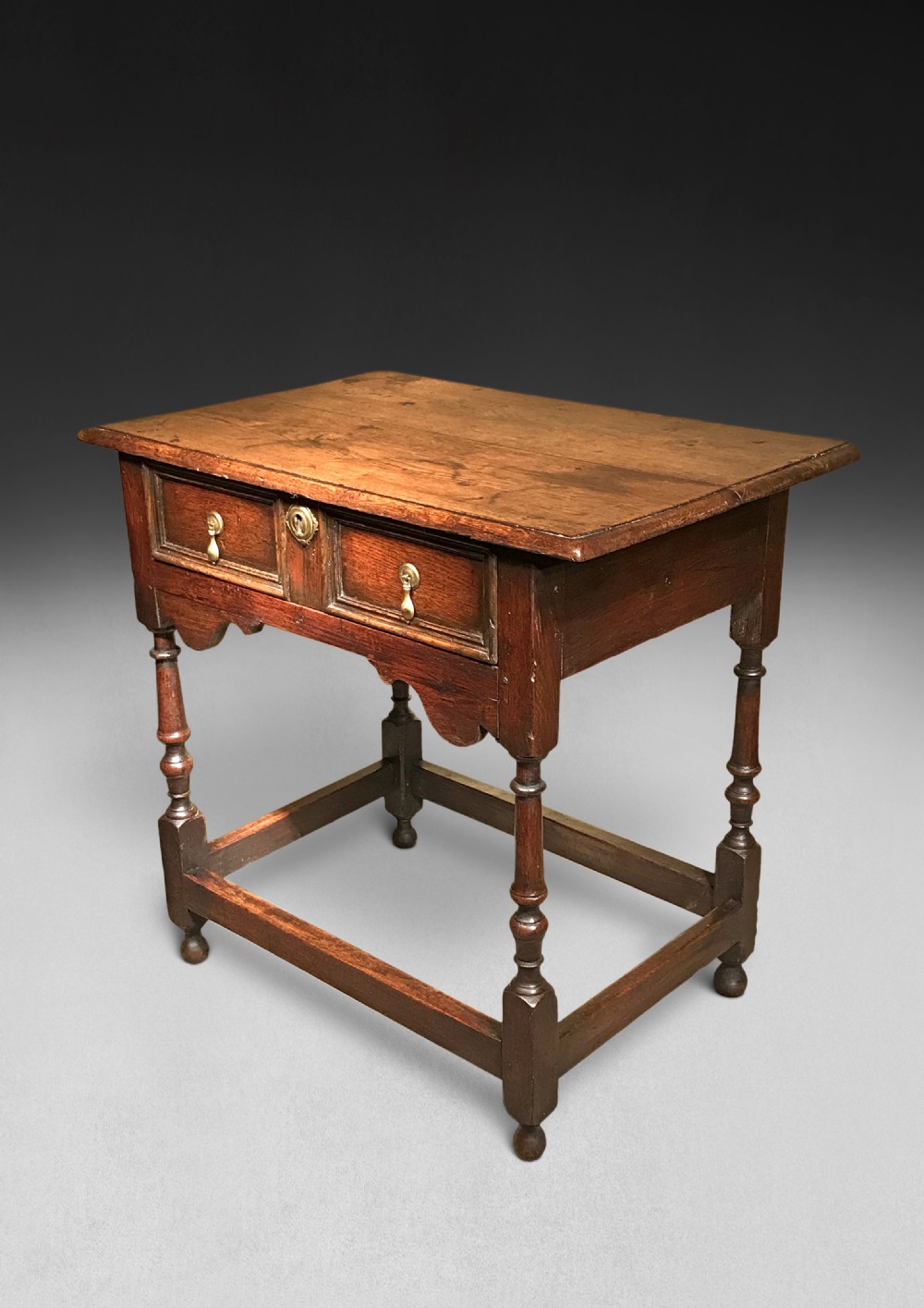 Queen Anne Oak Single Drawer Side Table