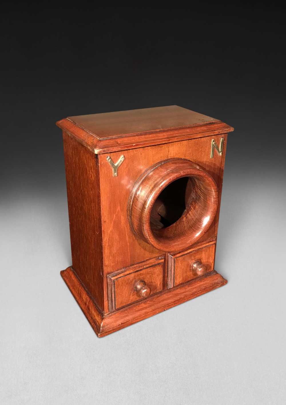 Mid 19th-Century Mahogany Masonic Two-drawer Ballot Box