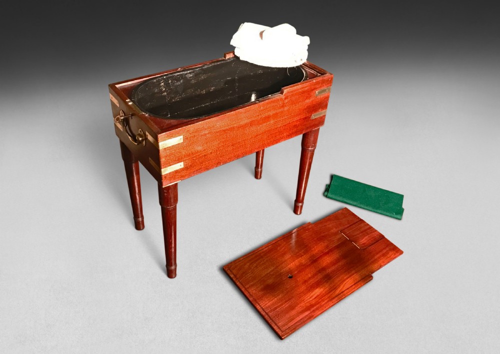 Regency Period Mahogany and Brass-bound Campaign Bidet View VIII