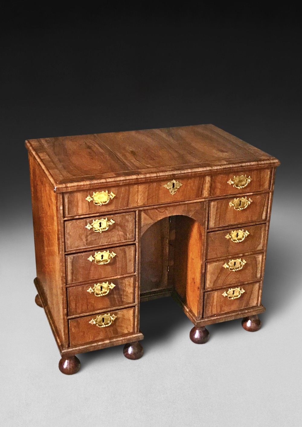 William and Mary Walnut Kneehole Desk