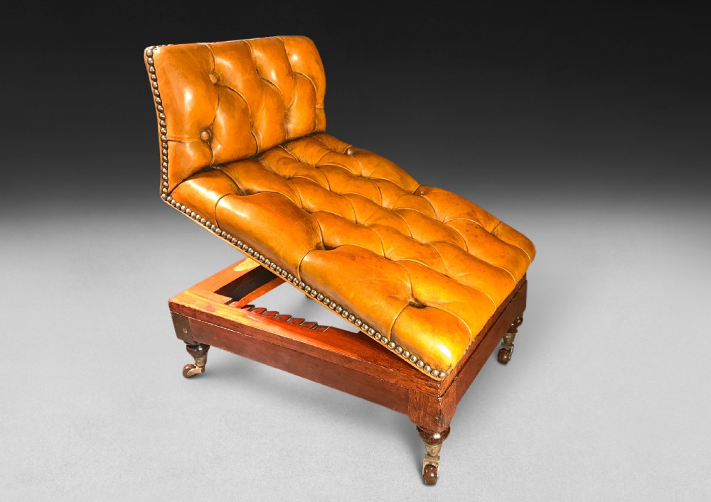 Mid 19th. Century Adjustable Mahogany Gout Stool View VII