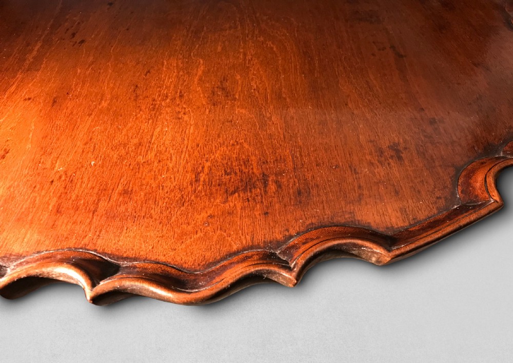 Chippendale Period Mahogany Piecrust Tripod Table  View II