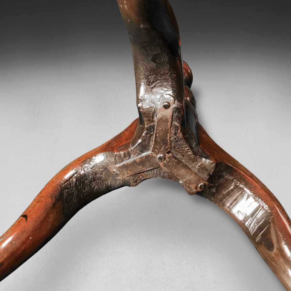 Chippendale Period Mahogany Piecrust Tripod Table  View III