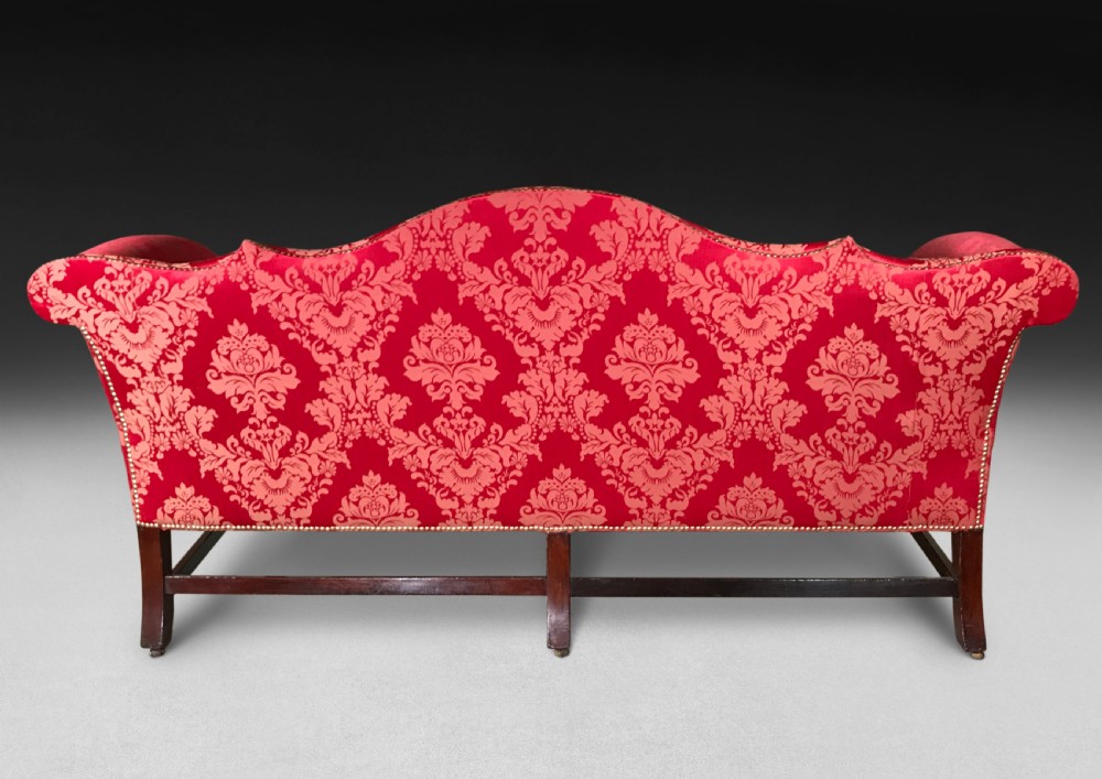 Chippendale Period Mahogany Triple Camel Back Settee View II
